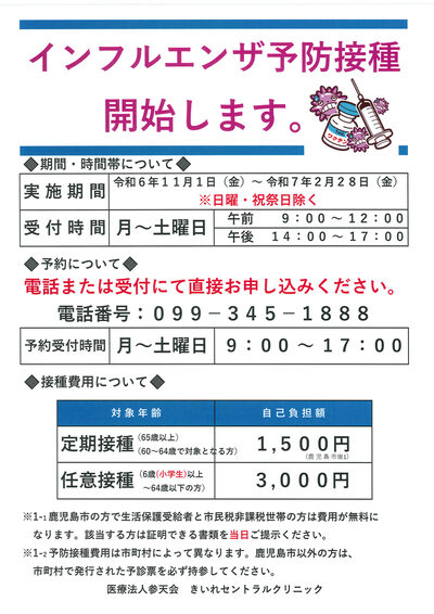 インフルエンザ予防接種